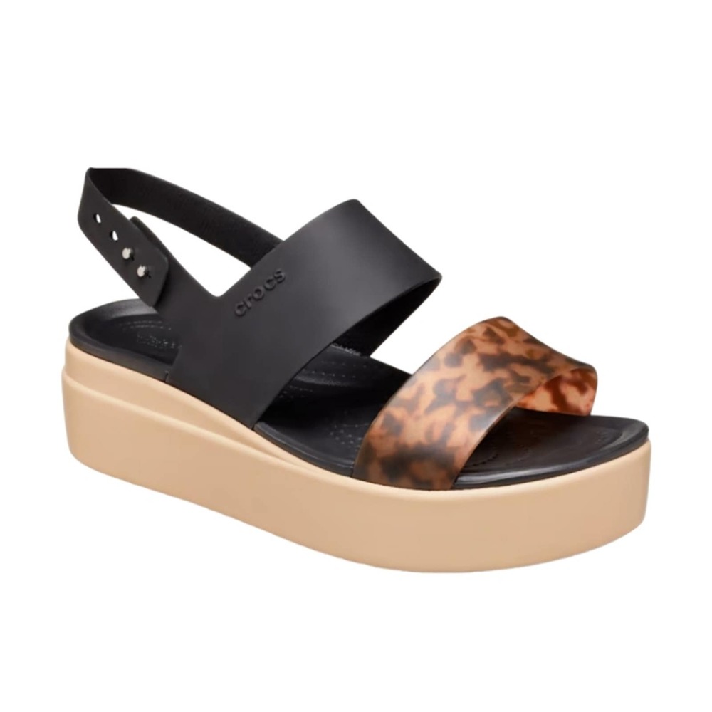 Women's Size 9 Crocs Brooklyn Tortoise Low Wedge